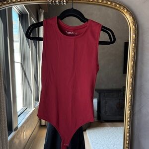 Abercrombie & Fitch Burgundy Sleeveless Tank Bodysuit